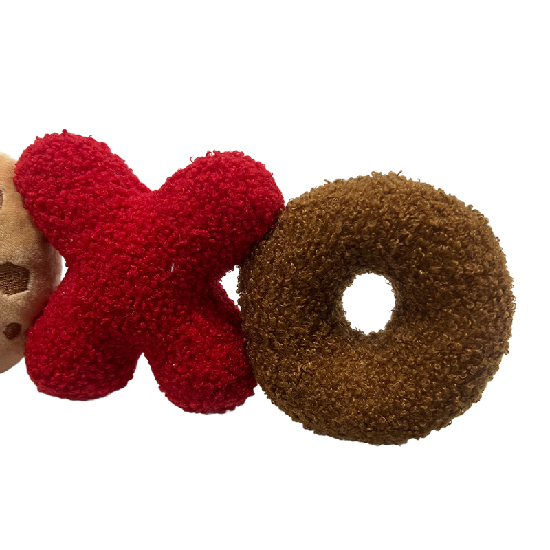 Plush Cookie Man And Letter Patchwork Ornaments XOXO